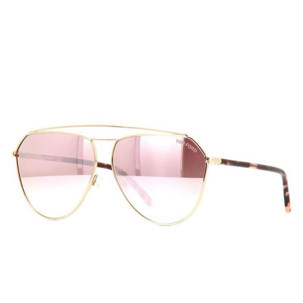 Tom Ford Gold Frame Sunglasses with Pink Lenses
